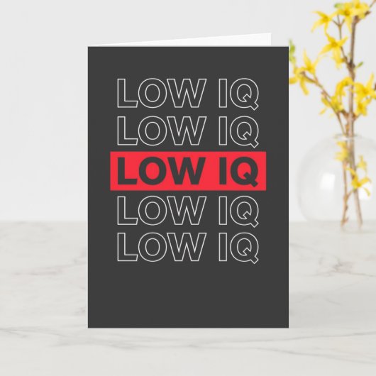 Funny Sarcastic Low IQ Repeated Text Tee, Meme カード (黄色い花)