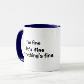 Funny Sarcastic Mom Life Mug “I’m Fine" マグカップ (正面左)