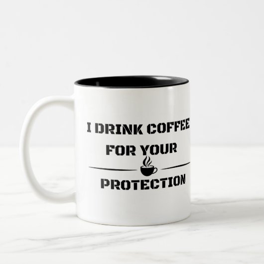 Funny Sarcastic Mug - I Drink Coffee ツートーンマグカップ (左)