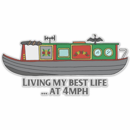 Funny Sarcastic Quote Narrowboat Owner シール (正面)
