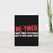Funny Sarcastic Quote Re-tired Definition Lazy Tee カード (正面)