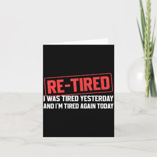 Funny Sarcastic Quote Re-tired Definition Lazy Tee カード (正面)