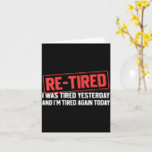 Funny Sarcastic Quote Re-tired Definition Lazy Tee カード (黄色い花)