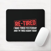Funny Sarcastic Quote Re-tired Definition Lazy Tee マウスパッド (マウス)