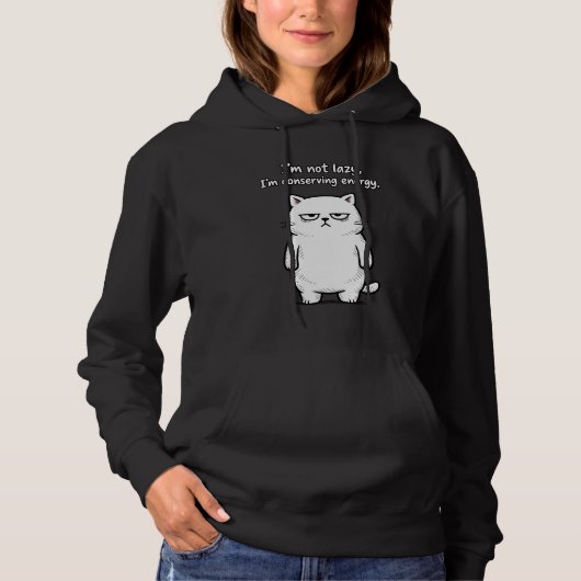 Funny Sarcastic Quotes Cat Hoodie - Animal Humor パーカ (正面)