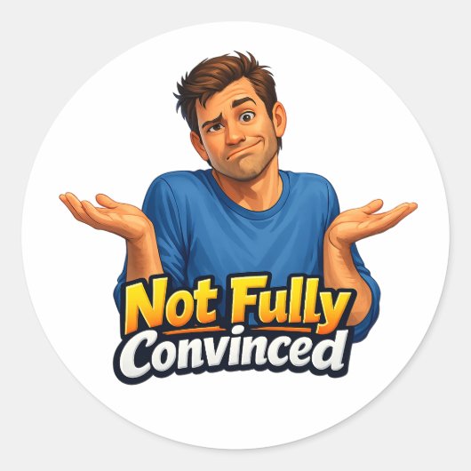 Funny Sarcastic Reaction Artwork – Expressive Styl ラウンドシール (正面)