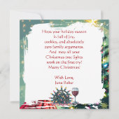 Funny Sarcastic Retro Christmas Humor カード (裏面)