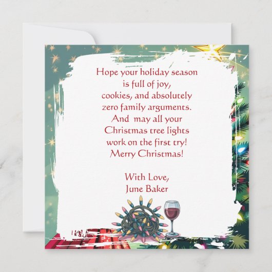 Funny Sarcastic Retro Christmas Humor カード (裏面)