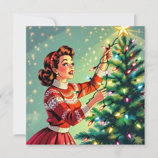 Funny Sarcastic Retro Christmas Humor カード (正面)