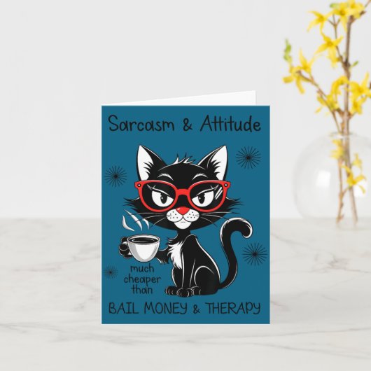 Funny Sarcastic Rude Sayings Sarcasm And Attitude カード (黄色い花)