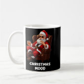 Funny Sarcastic Santa Smoking And Drinking “christ コーヒーマグカップ (左)