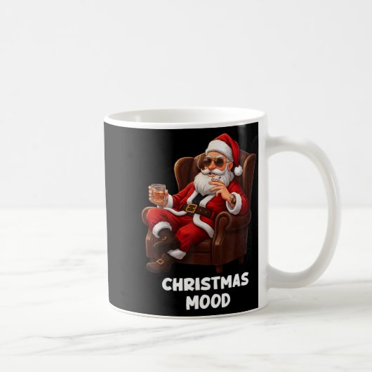 Funny Sarcastic Santa Smoking And Drinking “christ コーヒーマグカップ (右)