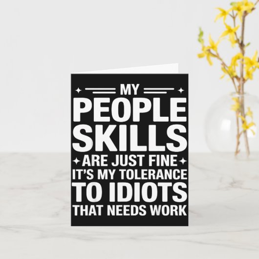 Funny Sarcastic Saying Humor Introvert Workplace A カード (黄色い花)