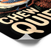 Funny Sarcastic Saying Vintage Please Chew Quieter ポスター (角)