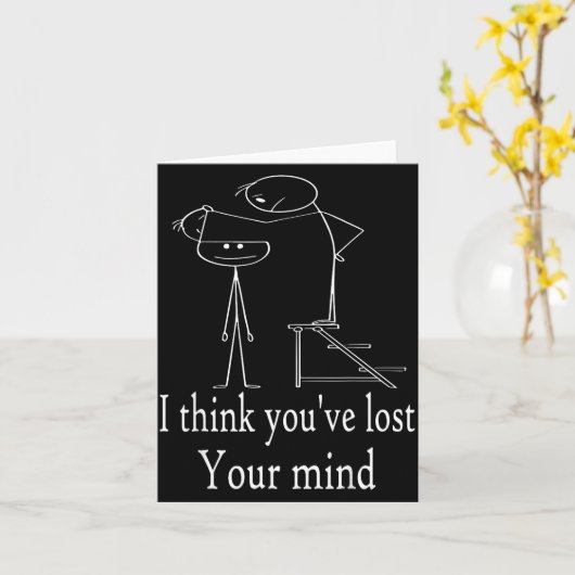 Funny Sarcastic Stick Man Designs, Funny Humor Sti カード (黄色い花)