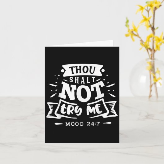 Funny Sarcastic Thou Shall Not Try Me Women Gift  カード (黄色い花)