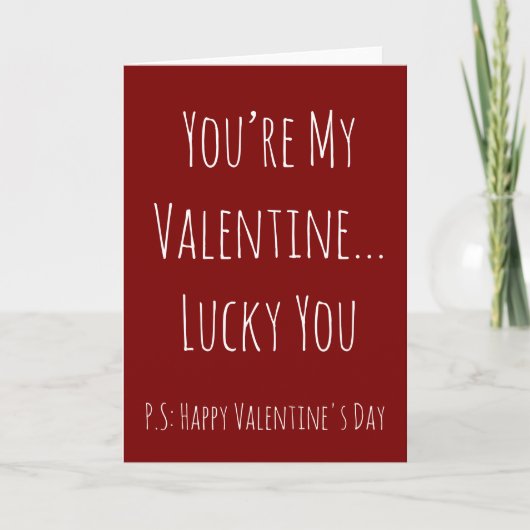 Funny Sarcastic Valentine’s Day Card – Custom Text カード (正面)