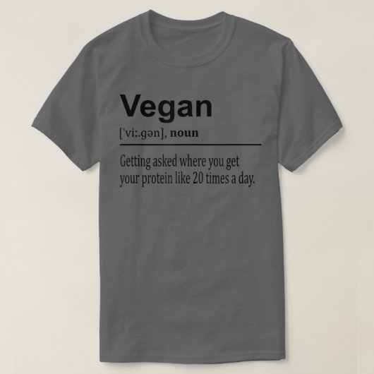 Funny Sarcastic Vegan Definition Tシャツ (デザイン正面)