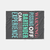 Funny Sarcastic Warning Don't Off Bartender Pun フリースブランケット (正面(横))