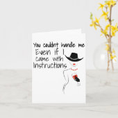 Funny Sarcastic You Couldn't Handle Me Women Wine  カード (黄色い花)