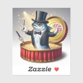  Funny Sardine Magician Trickster Illusion Fish シール