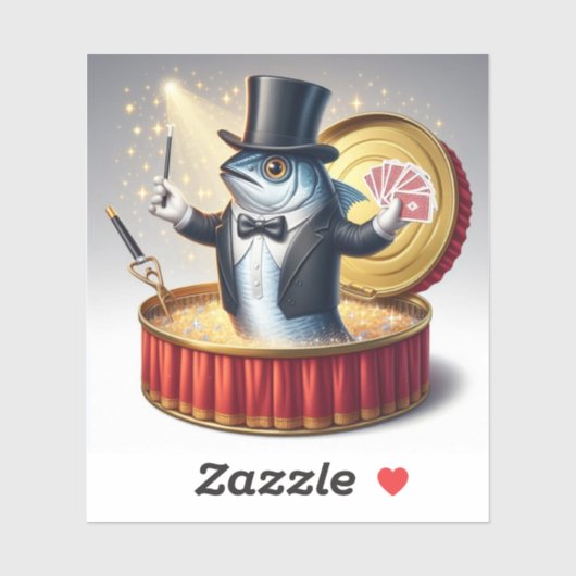  Funny Sardine Magician Trickster Illusion Fish シール (シート)