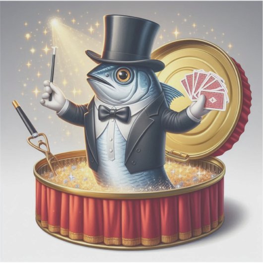  Funny Sardine Magician Trickster Illusion Fish シール (正面)
