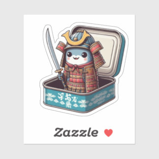  Funny Sardine Samurai Vinyl Sticker シール