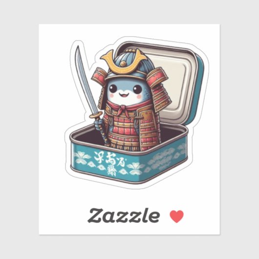  Funny Sardine Samurai Vinyl Sticker シール (シート)
