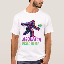 Funny Sasquatch Disc Golf Retro Neon - Bigfoot Fri Tシャツ