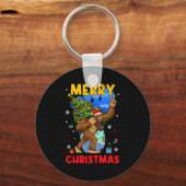 Funny Sasquatch Santa Bigfoot Christmas Tree Xmas キーホルダー (正面)