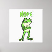 Funny Sassy Frog Nope, Grumpy Toads Cartoon Illus キャンバスプリント (正面)