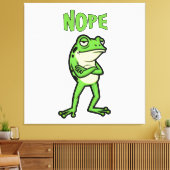 Funny Sassy Frog Nope, Grumpy Toads Cartoon Illus キャンバスプリント (インサイチュ (リビング))