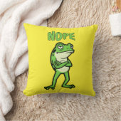 Funny Sassy Frog Nope, Grumpy Toads Cartoon Illus クッション (ブランケット)