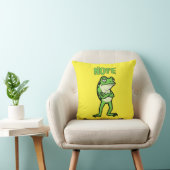 Funny Sassy Frog Nope, Grumpy Toads Cartoon Illus クッション (椅子)