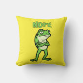 Funny Sassy Frog Nope, Grumpy Toads Cartoon Illus クッション (正面)