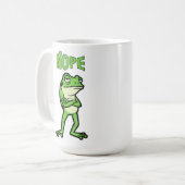 Funny Sassy Frog Nope, Grumpy Toads Cartoon Illus コーヒーマグカップ (正面左)