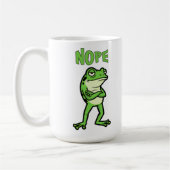 Funny Sassy Frog Nope, Grumpy Toads Cartoon Illus コーヒーマグカップ (左)