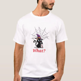 Funny Sassy Halloween Witch Cat with Bloody Knife  Tシャツ