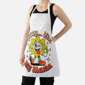 Funny Sassy Like My Mama Retro Flower White Apron エプロン (インサイチュ)