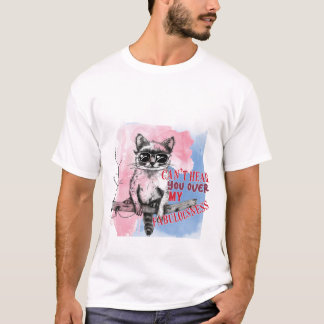 Funny Sassy Raccoon Sunglasses Watercolor Art Post Tシャツ
