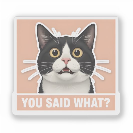 Funny Sassy Tuxedo Cat - Sarcastic Meme Cat Decor シール (正面)
