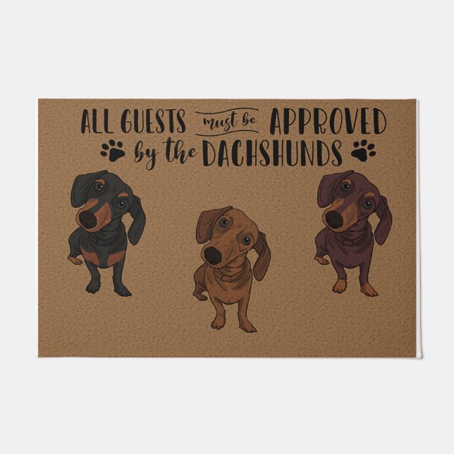 Funny Sausage Dog Doormat - Dog Lover Gift  ドアマット (正面)