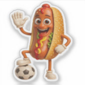 Funny Sausage Sandwich Cartoon Sticker シール (正面)