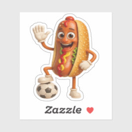 Funny Sausage Sandwich Cartoon Sticker シール