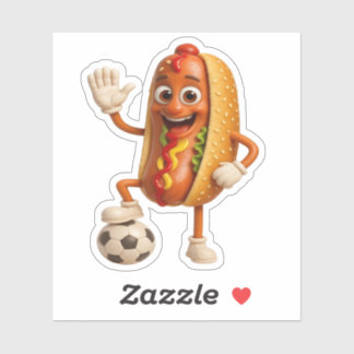 Funny Sausage Sandwich Cartoon Sticker シール