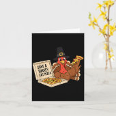 Funny Save A Turkey Eat A Zza Thanksgiving Zza Lov カード (黄色い花)