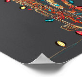 Funny Saxophone Christmas Graphics Lights Lover Pl ポスター (角)