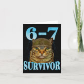 Funny Saying 67 Cats Tummy Ache Survivor Cat Meme  カード (正面)