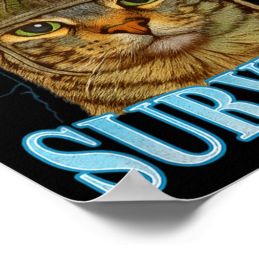 Funny Saying 67 Cats Tummy Ache Survivor Cat Meme  ポスター (角)